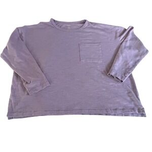 Sonoma Goods For Life Long Sleeve Pocket T Shirt Purple XXL Cotton Blend Casual